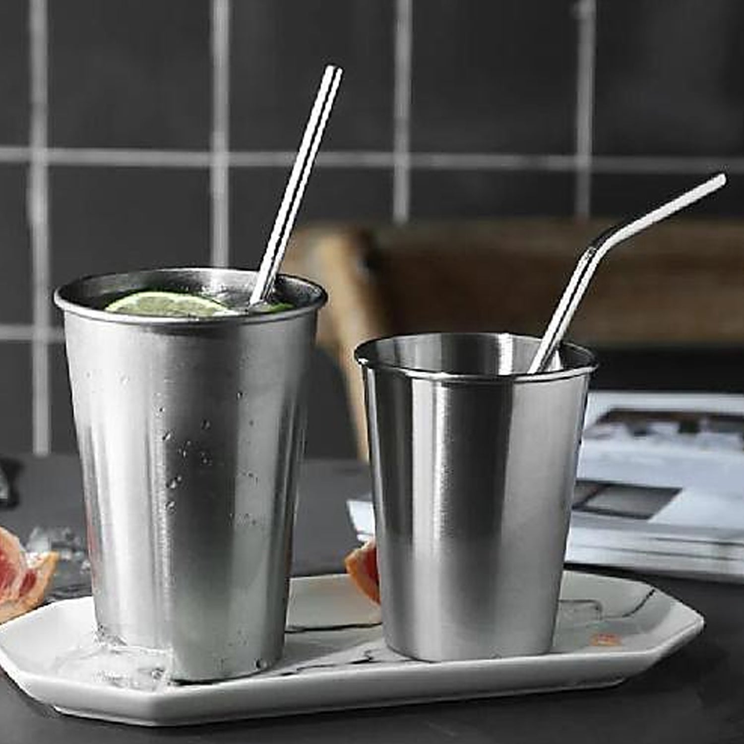 0600 Reusable Stainless Steel Straws with Travel Case Cleaning Brush Eco Friendly Extra Long Metal Straws Drinking Set of 4 (2 Straight straws, 1 Bent straws, 1 Brush) 0600 Reusable Stainless Steel Straws with Travel Case Cleaning Brush Eco Friendly Extra Long Metal Straws Drinking Set of 4 (2 Straight straws, 1 Bent straws, 1 Brush)